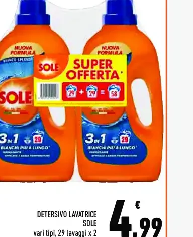 Detersivo lavatrice Sole