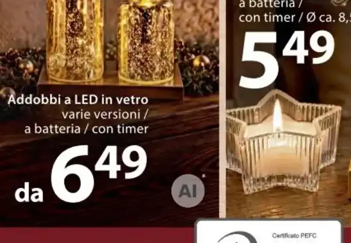 Addobbi a LED in vetro