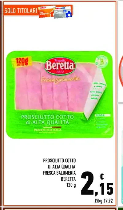 Prosciutto cotto di alta qualità Beretta