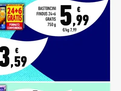 Bastoncini Findus 24+6 gratis