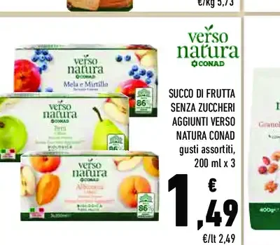 Succo di frutta senza zuccheri aggiunti Verso Natura Conad