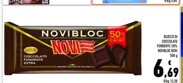 Blocco di cioccolato fondente Novi