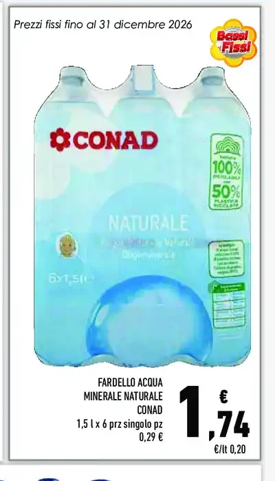 Acqua minerale naturale Conad