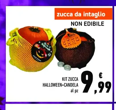Kit zucca Halloween con candela