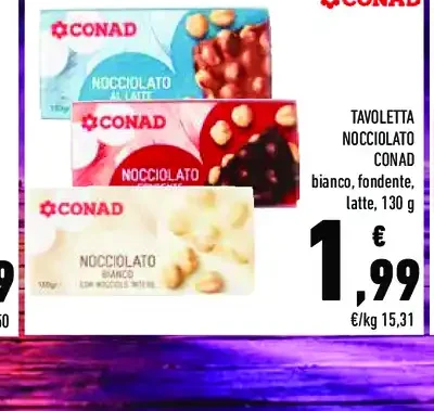 Tavoletta nocciolato Conad