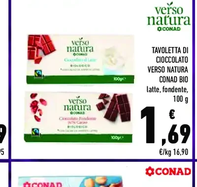 Tavoletta di cioccolato Verso Natura Conad Bio
