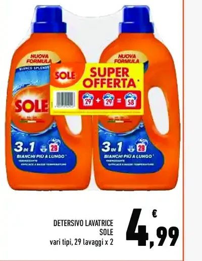 Detersivo lavatrice Sole