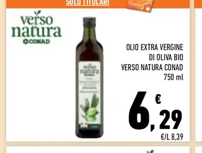 Olio extra vergine di oliva bio Verso Natura Conad