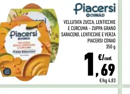 Vellutata zucca lenticchie e curcuma Piacersi Conad