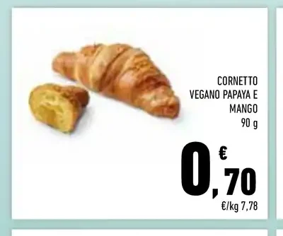 Cornetto vegano papaya e mango
