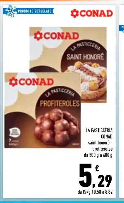 Saint Honoré e profiteroles Conad