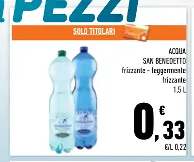 Acqua San Benedetto frizzante-leggermente frizzante