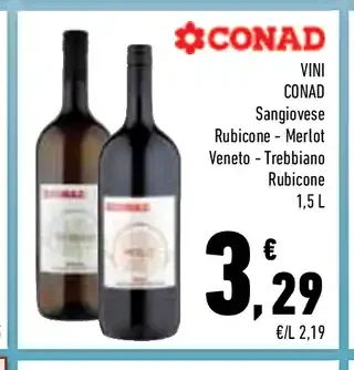 Vini Conad Sangiovese-Rubicone-Merlot Veneto-Trebbiano