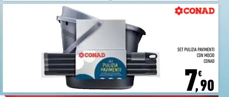 Set pulizia pavimenti con mocio Conad