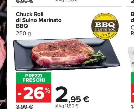 Chuck roll di suino marinato BBQ