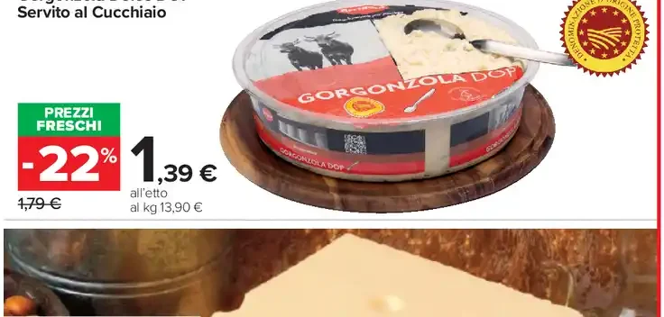 Gorgonzola dolce DOP servito al cucchiaio