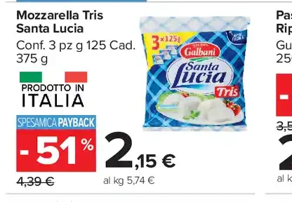 Mozzarella tris Santa Lucia