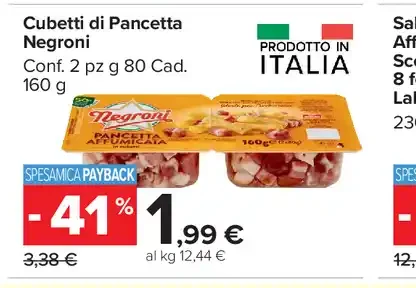 Cubetti di pancetta Negroni