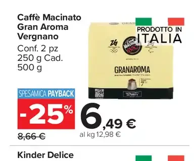 Caffè macinato Gran Aroma Vergnano