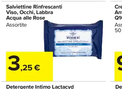 Salviettine rinfrescanti Acqua alle Rose
