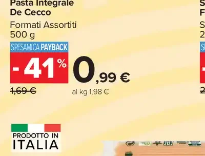 Pasta integrale De Cecco