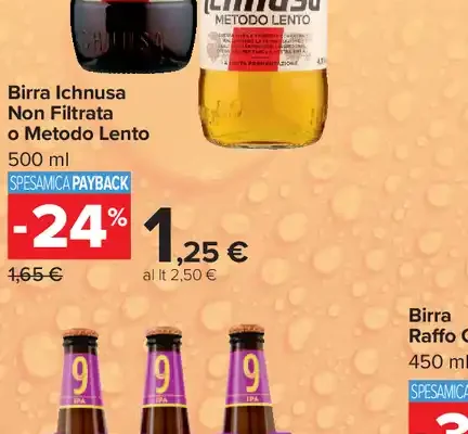 Birra Ichnusa non filtrata o metodo lento