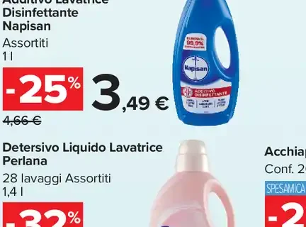 Additivo lavatrice disinfettante Napisan