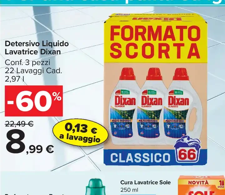 Detersivo liquido lavatrice Dixan Classico