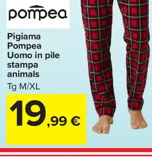 Pigiama Pompea uomo in pile