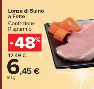 Lonza di suino a fette