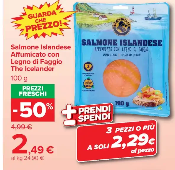 Salmone islandese affumicato con legno di faggio