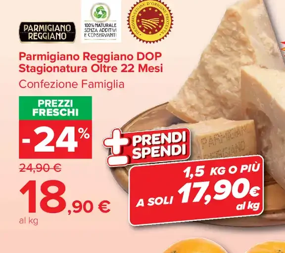 Parmigiano Reggiano DOP stagionatura oltre 22 mesi