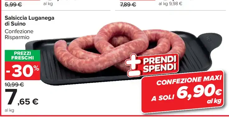 Salsiccia luganega di suino