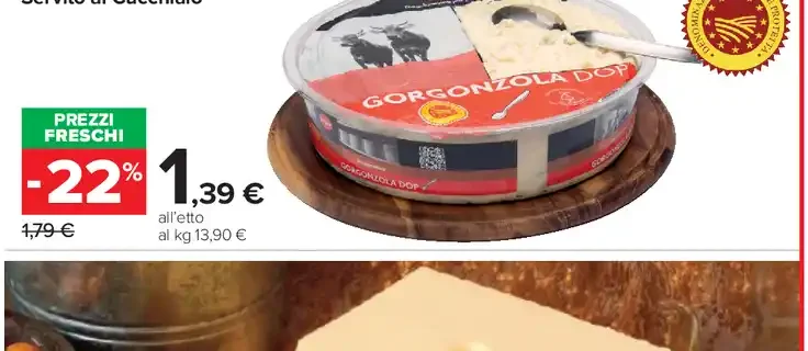 Gorgonzola dolce DOP servito al cucchiaio