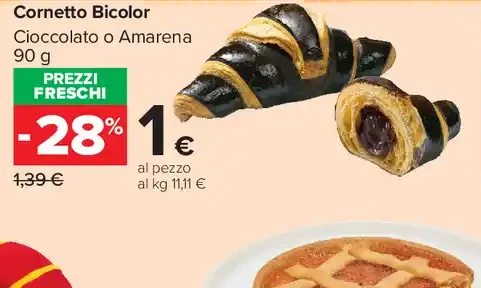 Cornetto bicolor cioccolato o amarena