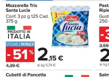 Mozzarella tris Santa Lucia
