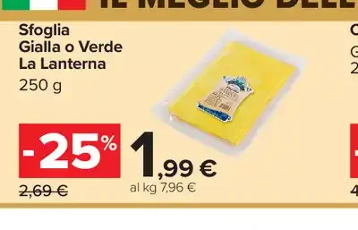 Sfoglia gialla o verde La Lanterna