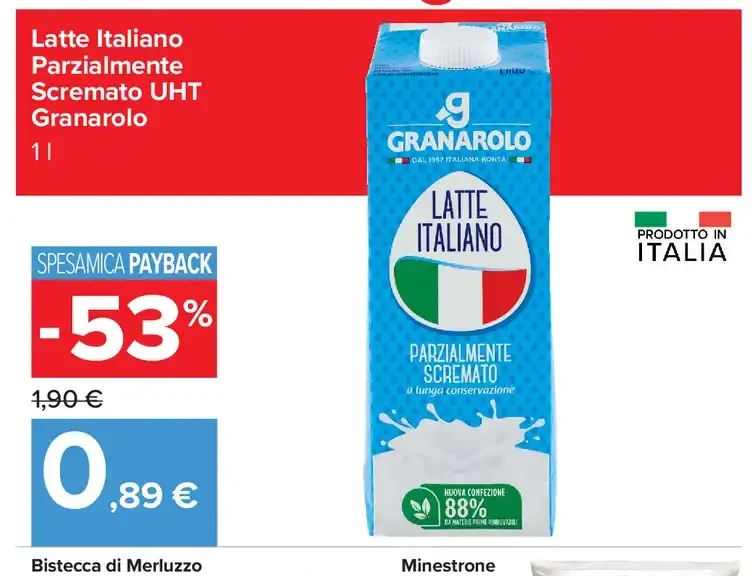 Latte italiano parzialmente scremato UHT Granarolo