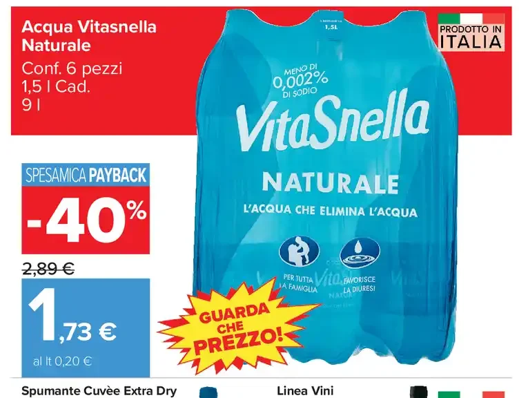 Acqua Vitasnella Naturale