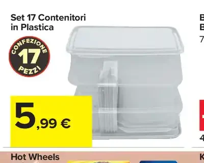 Set 17 contenitori in plastica