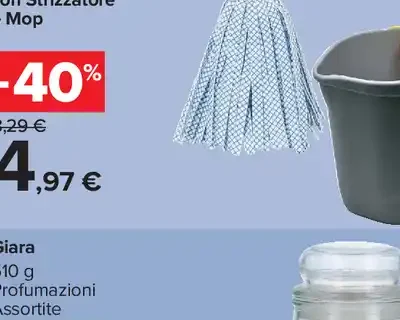 Secchio con strizzatore e mop