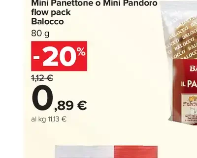 Mini panettone o mini pandoro flow pack Balocco