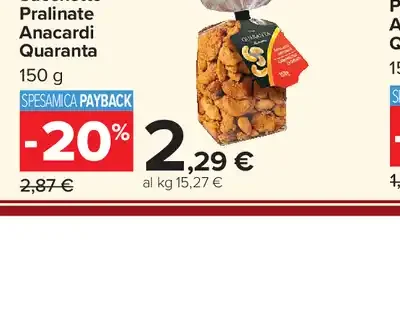Sacchetto pralinate anacardi Quaranta