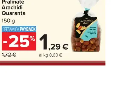 Sacchetto pralinate arachidi Quaranta