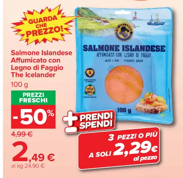 Salmone islandese affumicato con legno di faggio