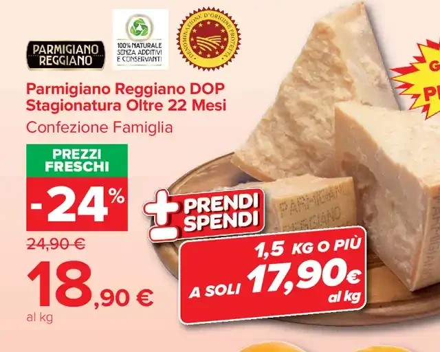 Parmigiano Reggiano DOP stagionatura oltre 22 mesi