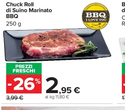 Chuck roll di suino marinato BBQ