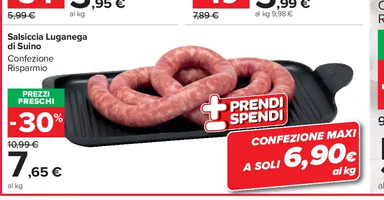 Salsiccia luganega di suino