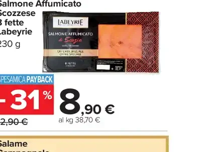Salmone affumicato scozzese 8 fette Labeyrie