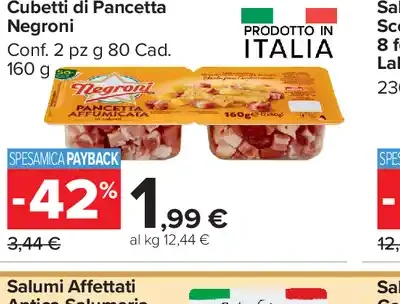 Cubetti di pancetta Negroni